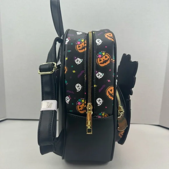 Her Universe Hello Kitty Zombie Pumpkin Glow-In-The-Dark Mini Backpack - Picture 7 of 10
